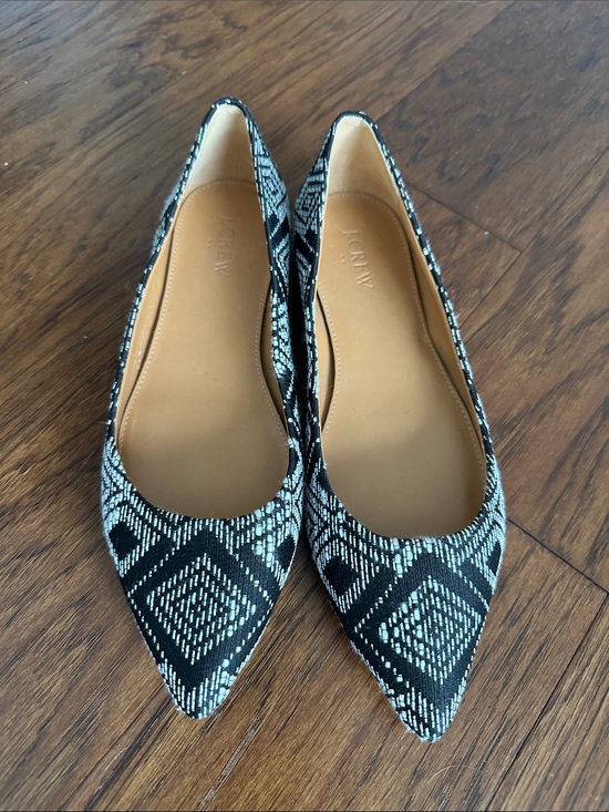 J. Crew Shoes - J. Crew Black & White Diamond-Pattern Pointed-Toe Flats